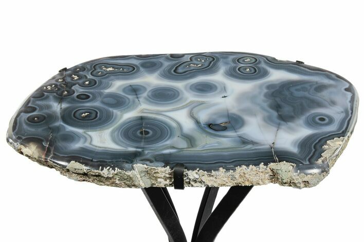 Tall, Brazilian Agate Cocktail Table With Metal Base #206969